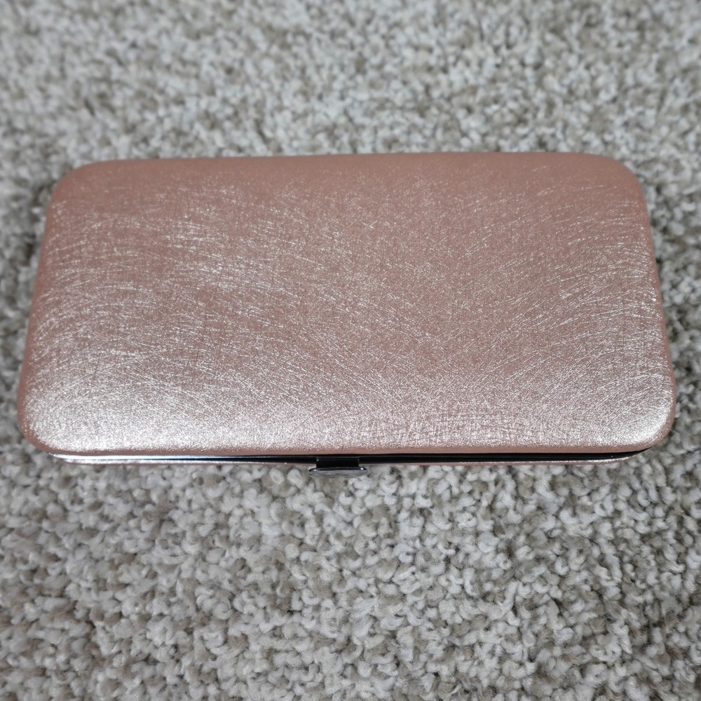Tyfni Beauty Rose Gold Metallic Hard Shell Travel‎ Makeup Lash Tool Storage Case